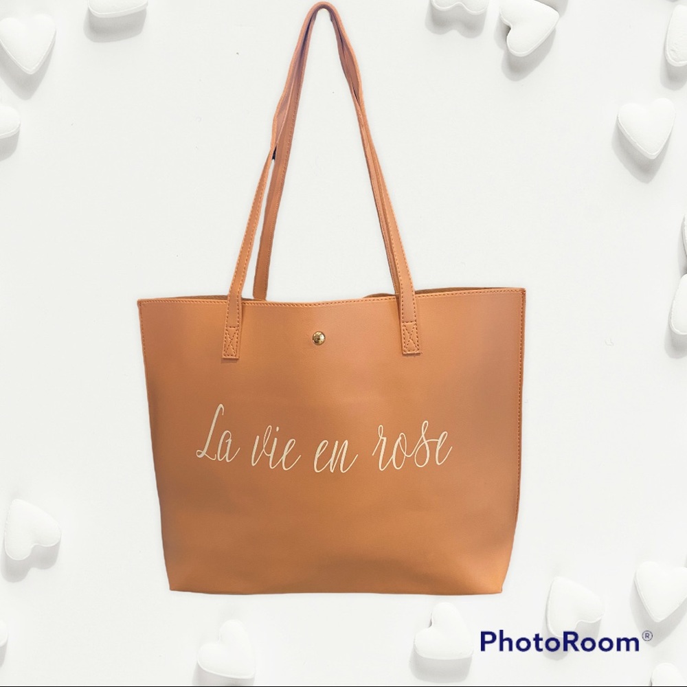 Tote bag la vie en rose peach - pink
